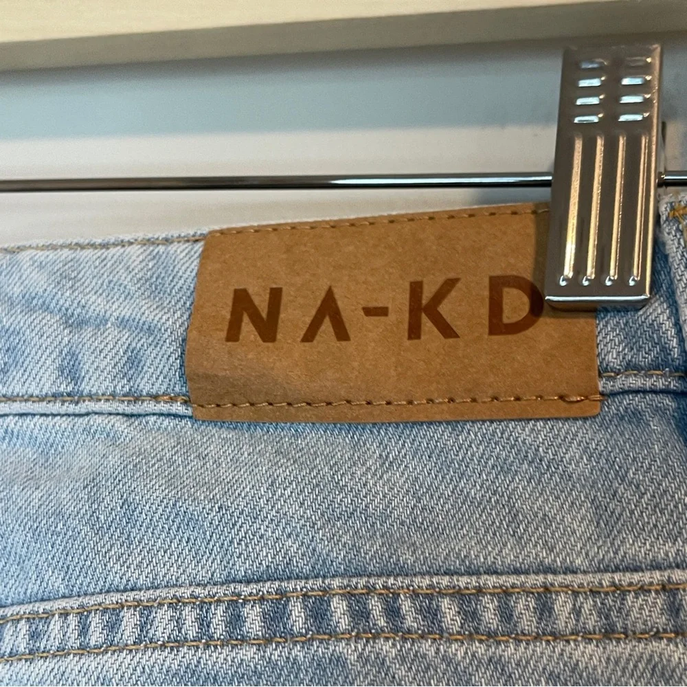 NA-KD Blue Extra Wide Leg Flare Jeans High Waist Eur 40 US 12